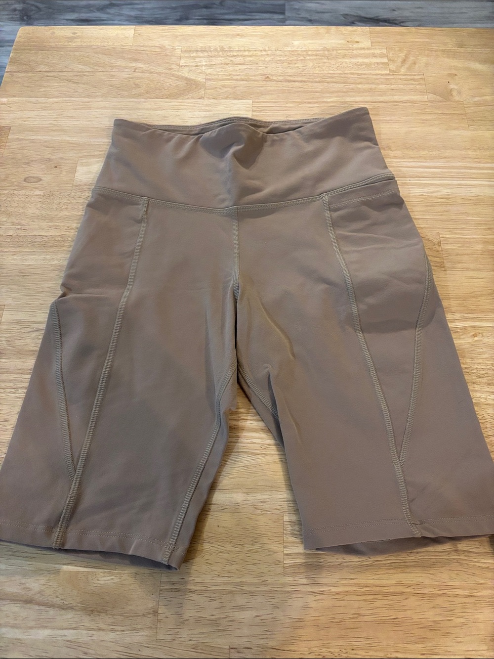 Reebok High-Waist Bike Shorts - Taupe